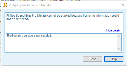 SpeechExec Flexnet error